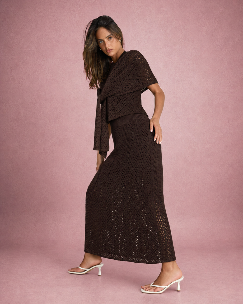 Laurine Delvaux | Open Knit Crochet Co-ord Set