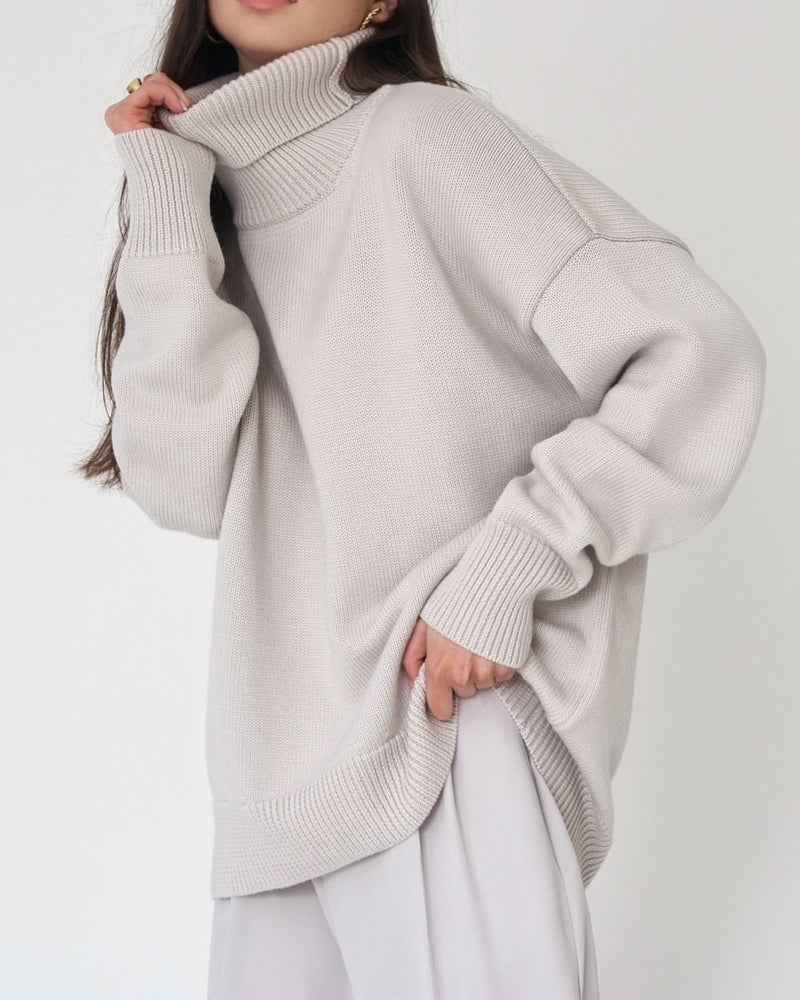 Laurène Valmontel | Women's Oversized Turtleneck Jumper Drop Shoulder