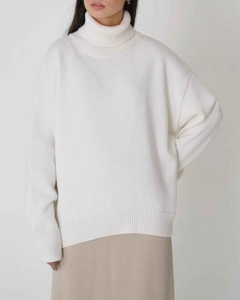 Laurène Valmontel | Women's Oversized Turtleneck Jumper Drop Shoulder