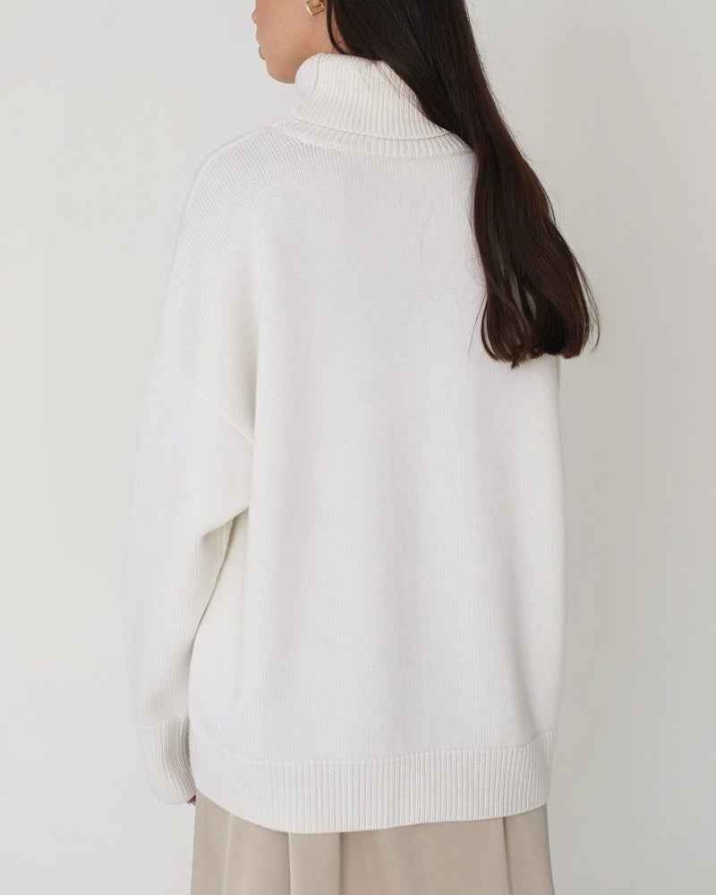 Laurène Valmontel | Women's Oversized Turtleneck Jumper Drop Shoulder