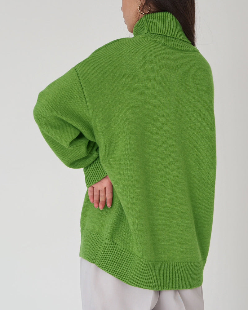 Laurène Valmontel | Women's Oversized Turtleneck Jumper Drop Shoulder