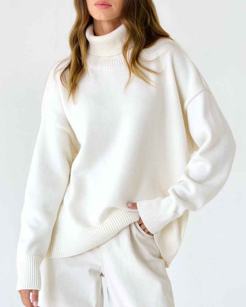 Laurène Valmontel | Women's Oversized Turtleneck Jumper Drop Shoulder