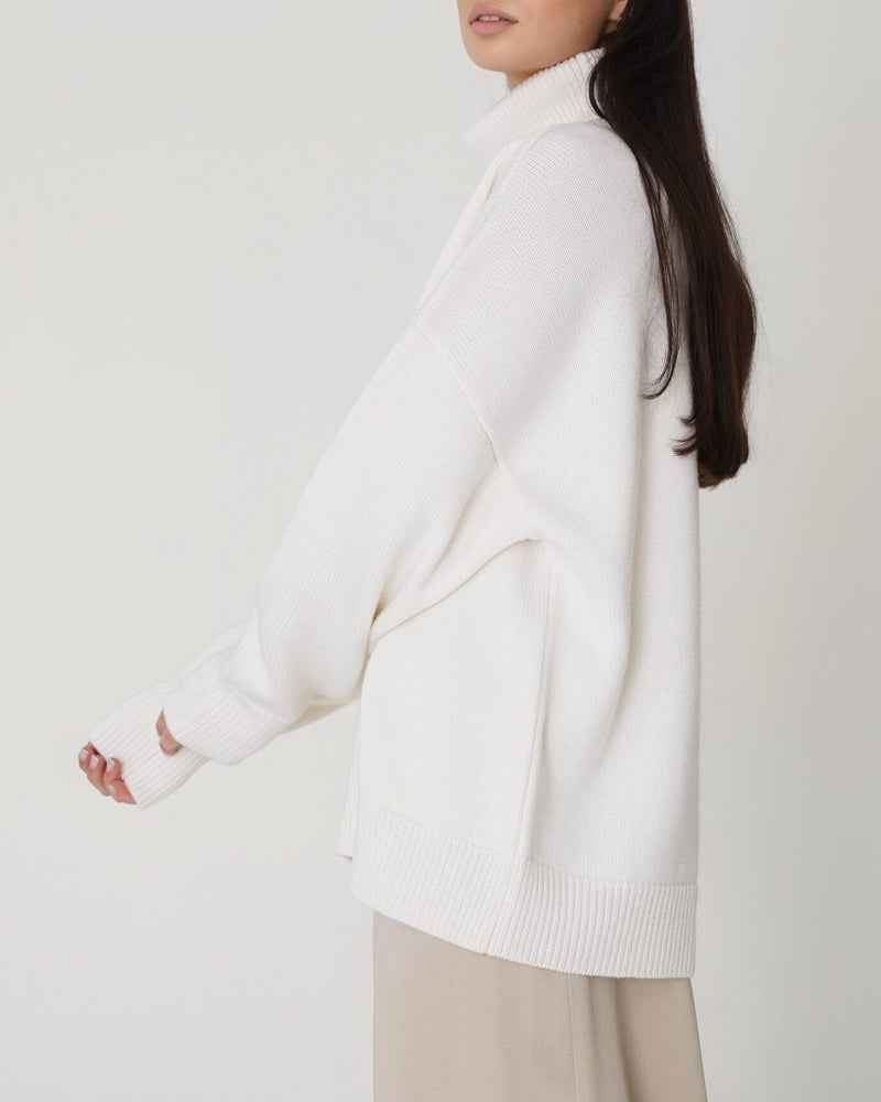 Laurène Valmontel | Women's Oversized Turtleneck Jumper Drop Shoulder