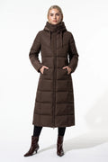 Salomé Massé | Women’s Winter Warm Longline Hooded Puffer Coat with High Collar