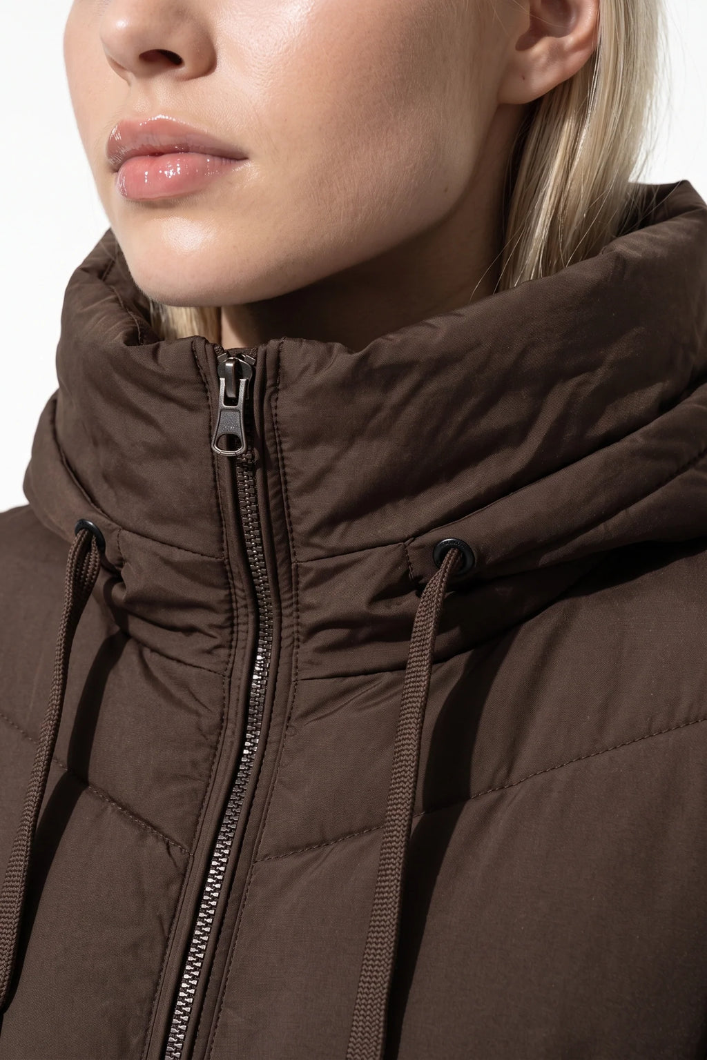 Salomé Massé | Women’s Winter Warm Longline Hooded Puffer Coat with High Collar