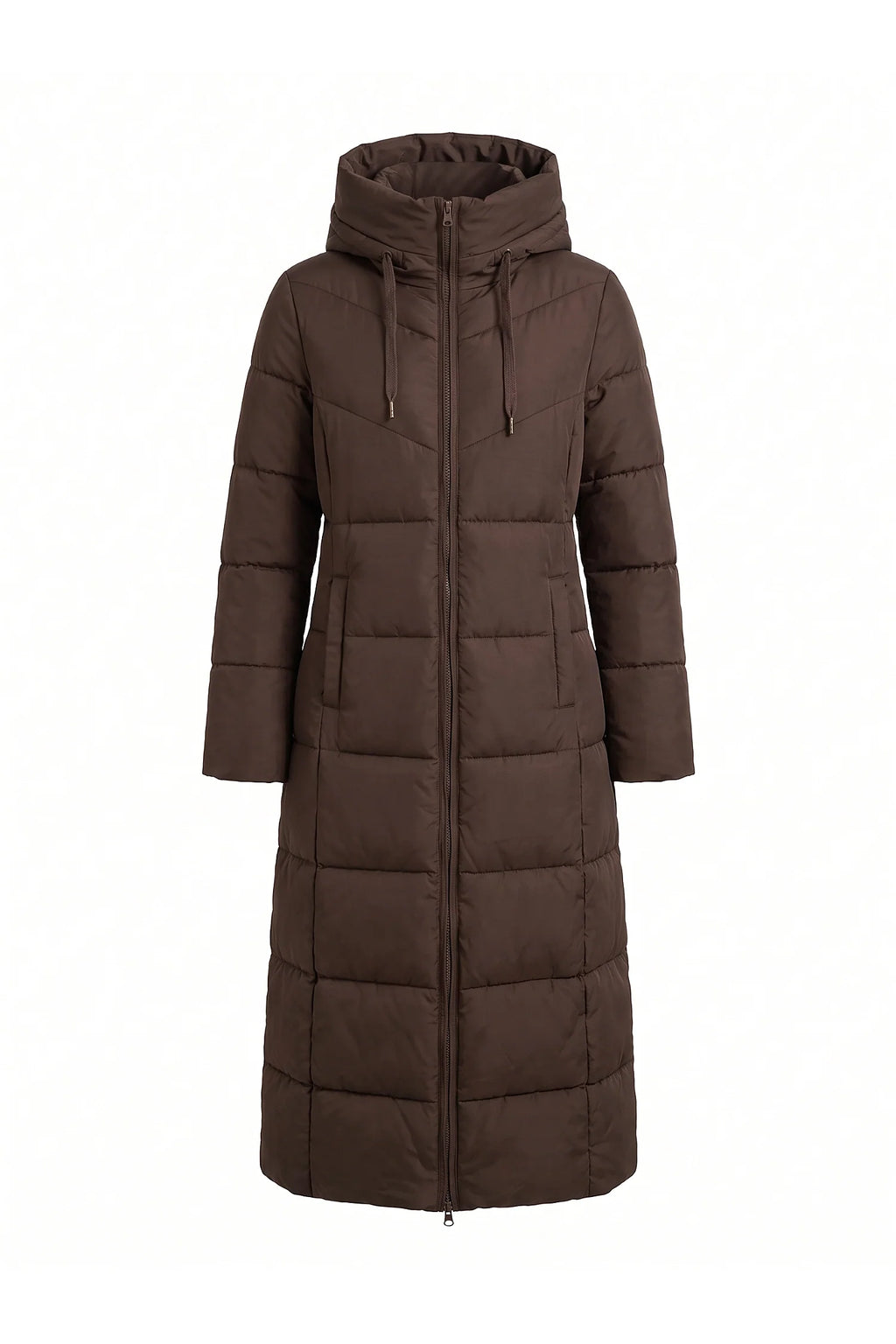Salomé Massé | Women’s Winter Warm Longline Hooded Puffer Coat with High Collar