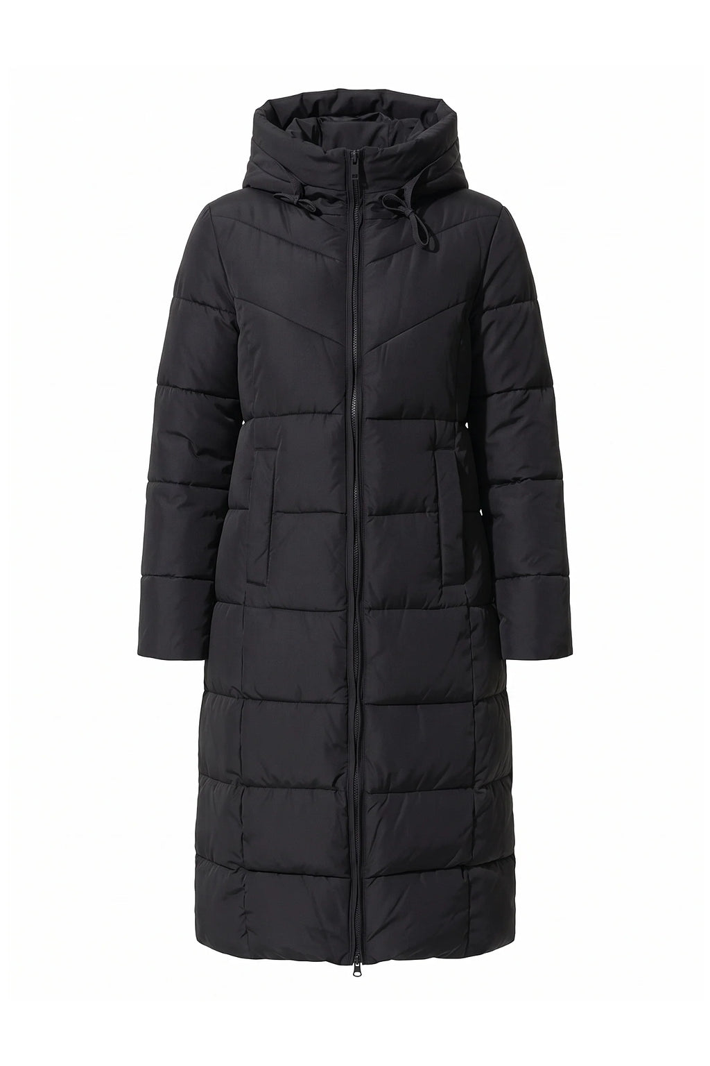 Salomé Massé | Women’s Winter Warm Longline Hooded Puffer Coat with High Collar