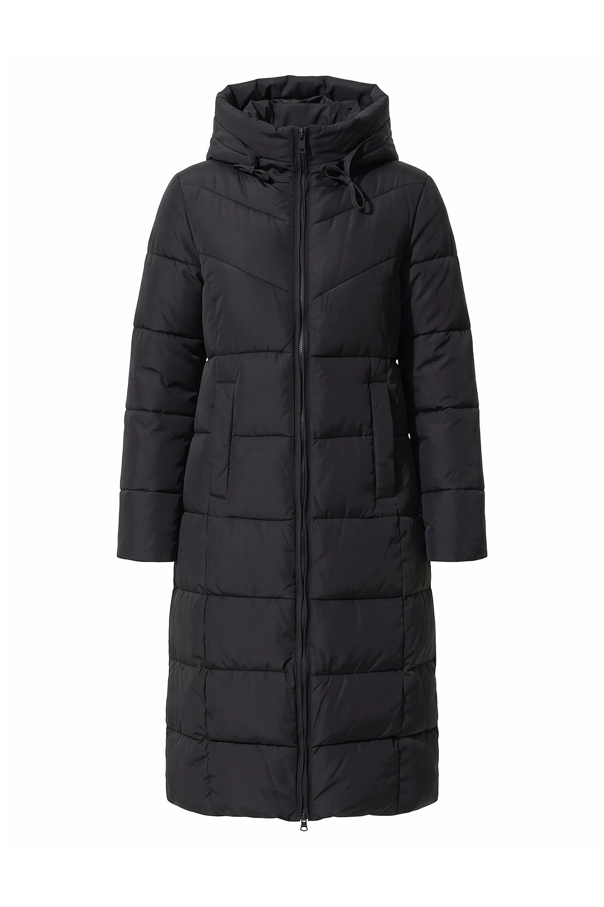 Salomé Massé | Women’s Winter Warm Longline Hooded Puffer Coat with High Collar