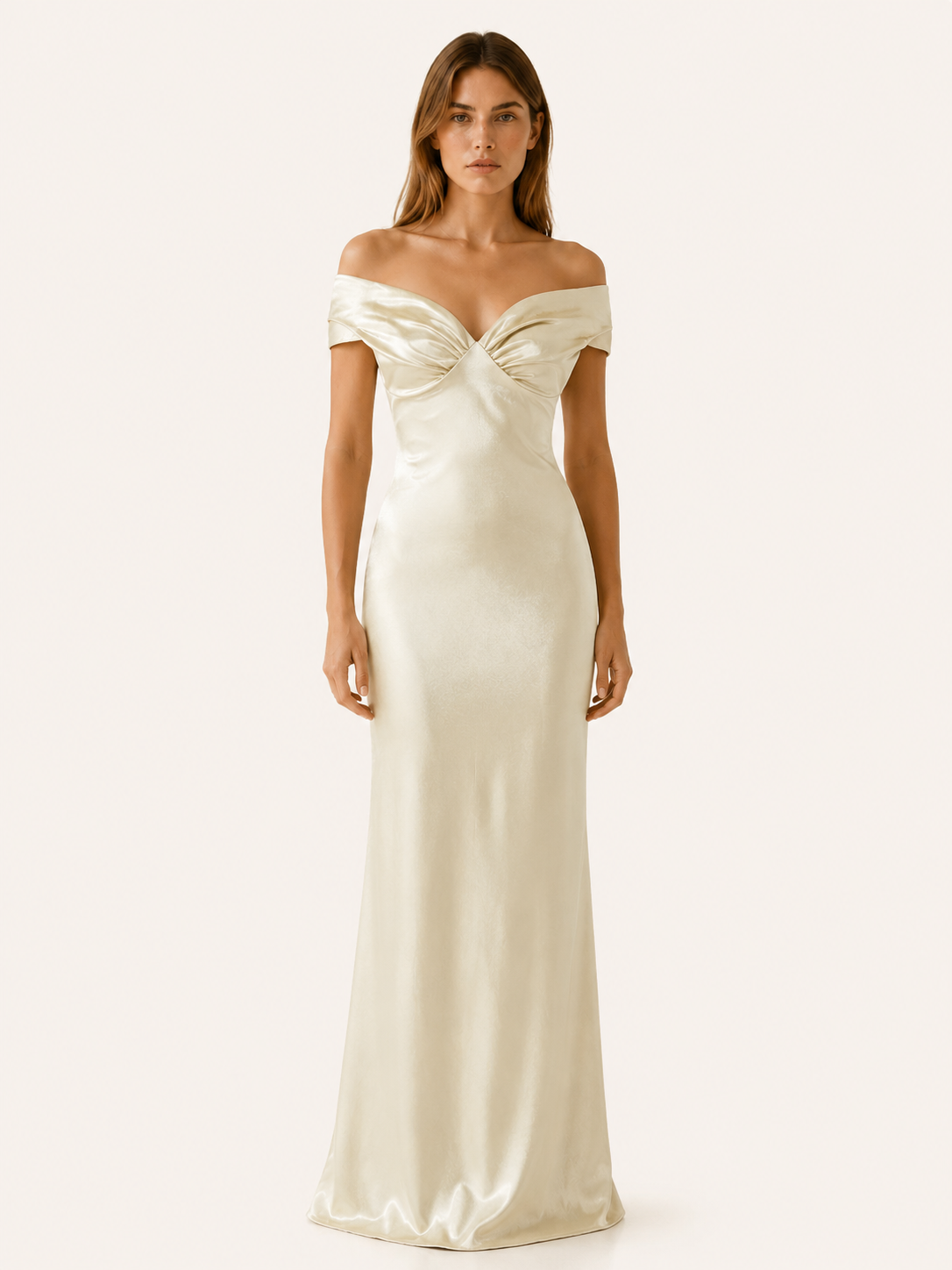 Esmée Villeneuve | Off Shoulder Maxi Dress with Fitted Bodice
