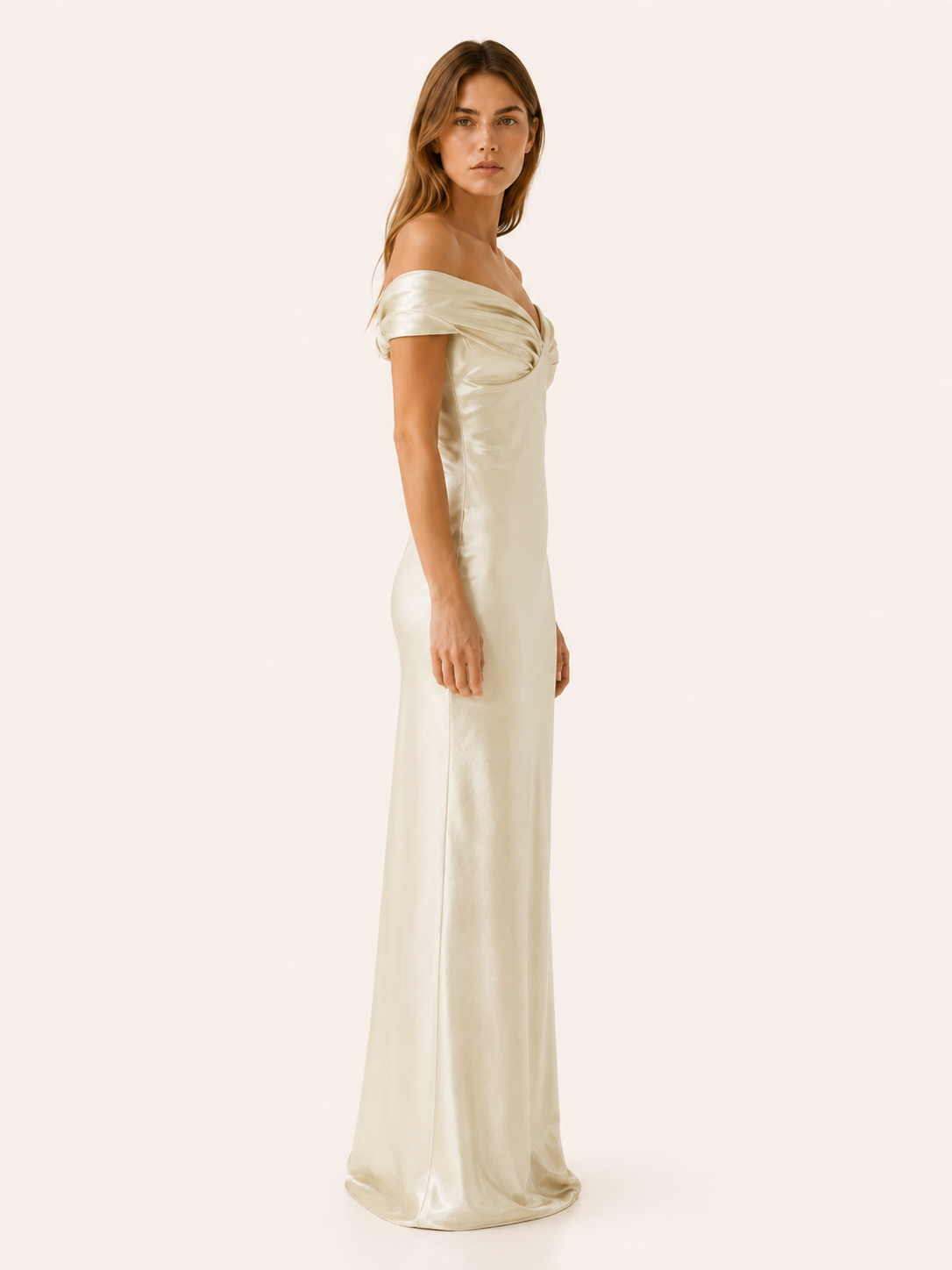 Esmée Villeneuve | Off Shoulder Maxi Dress with Fitted Bodice