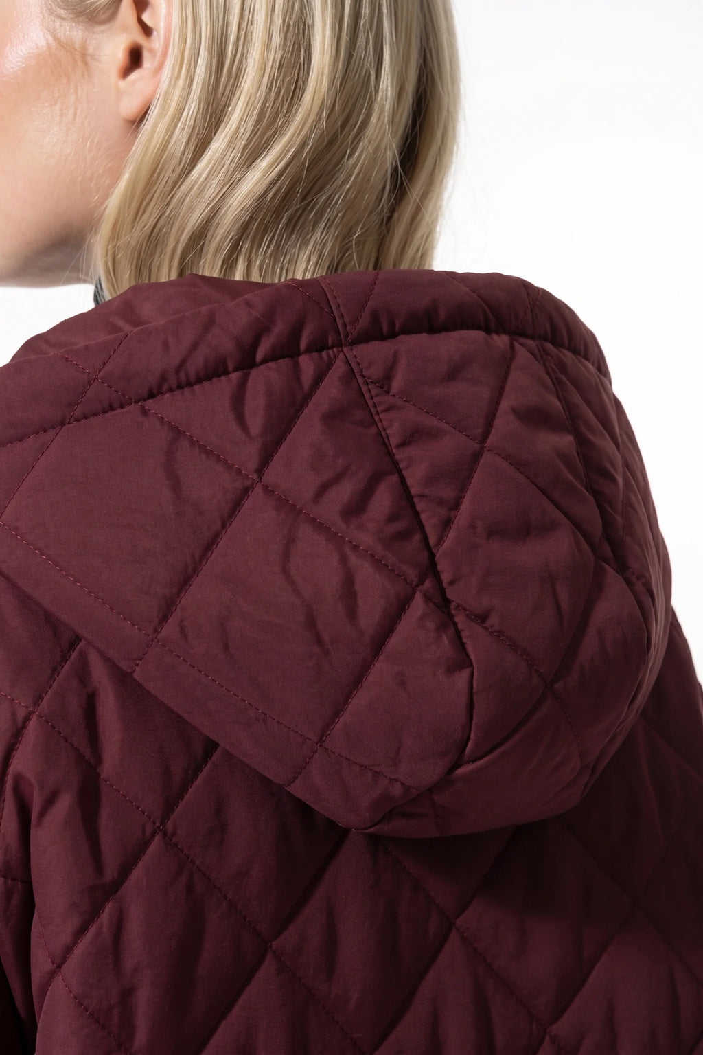 Mylène Tessier | Women's Winter Warm Long Diamond Quilted Hooded Puffer Coat