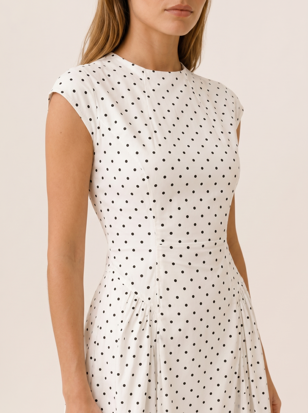 Teodora Moncada | Polka Dot Maxi Dress with Cap Sleeves