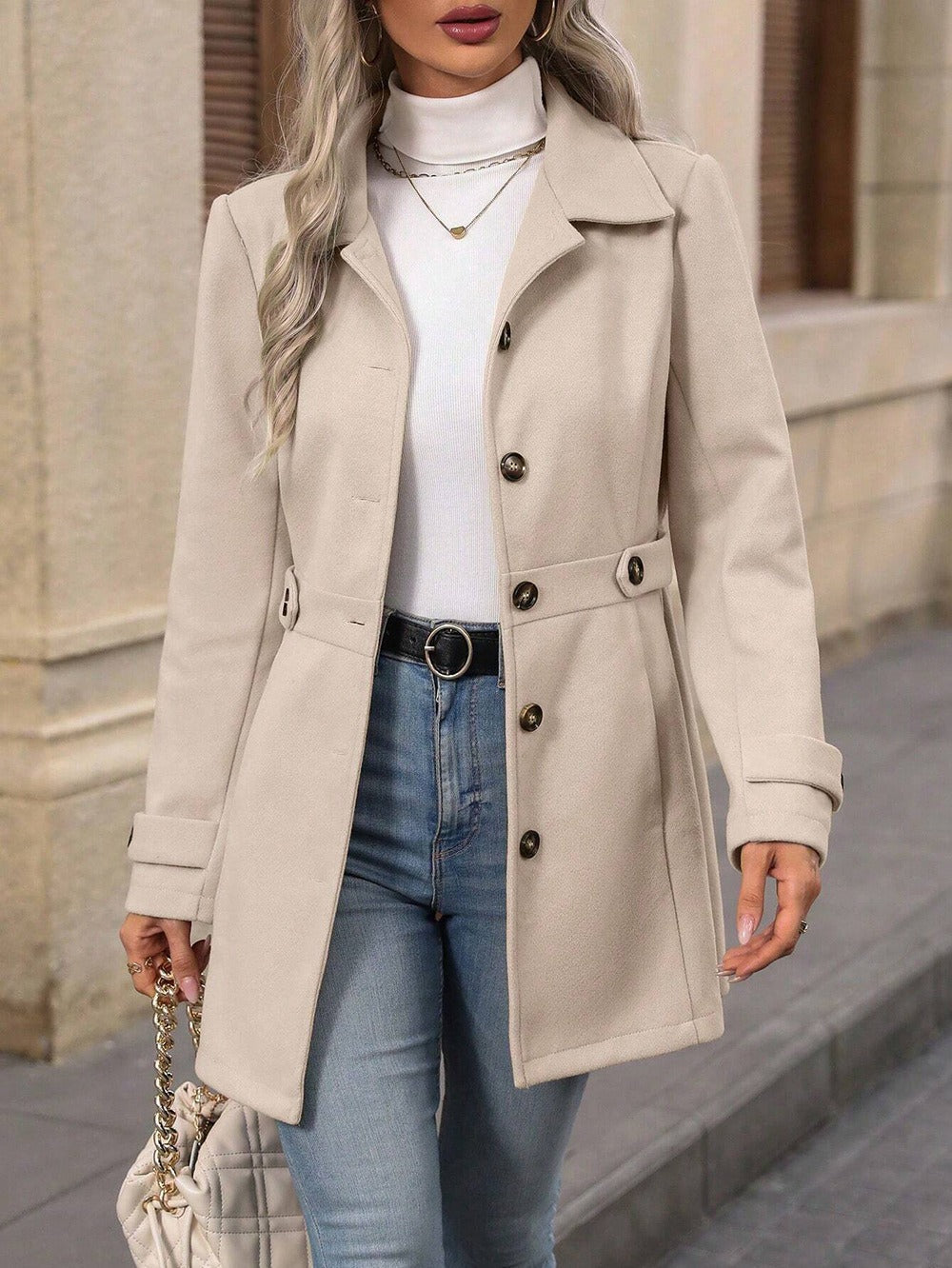 Sien | Women's Button-Front Belted Trench Coat