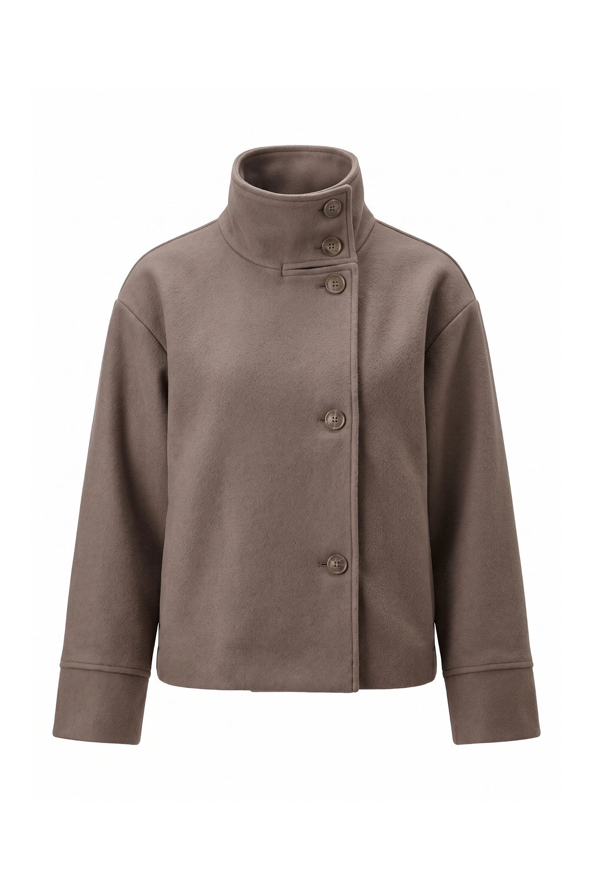Noémie Klein | Women’s Winter Warm Short Wool Coat with Button Up High Collar