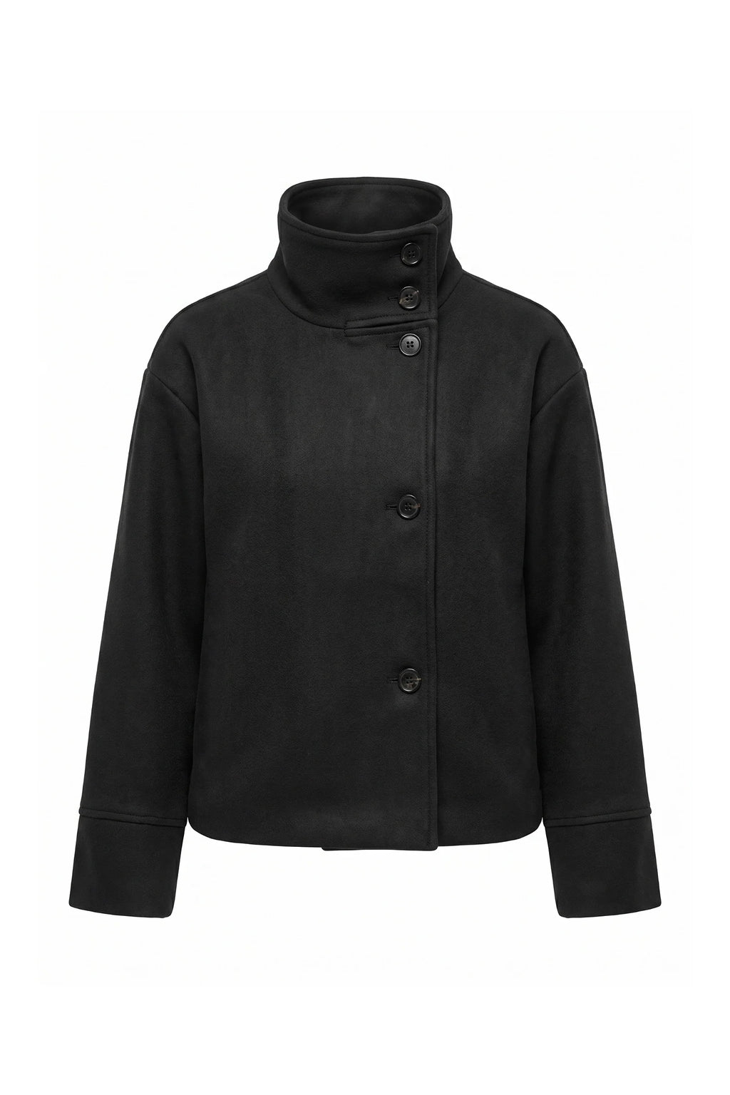 Noémie Klein | Women’s Winter Warm Short Wool Coat with Button Up High Collar