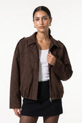 Sidonie Maillard | Women's Brown Oversized Suede Bomber Jacket