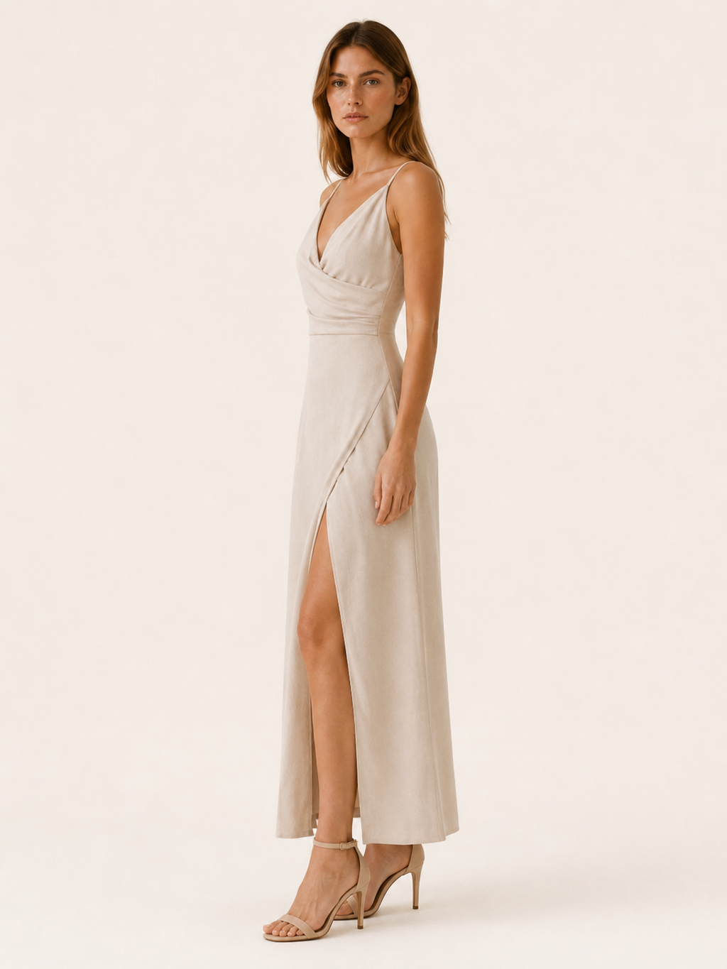 Eufemia D’Amaranto | Wedding Guest Maxi Dress with Draped Bodice and Side Slit