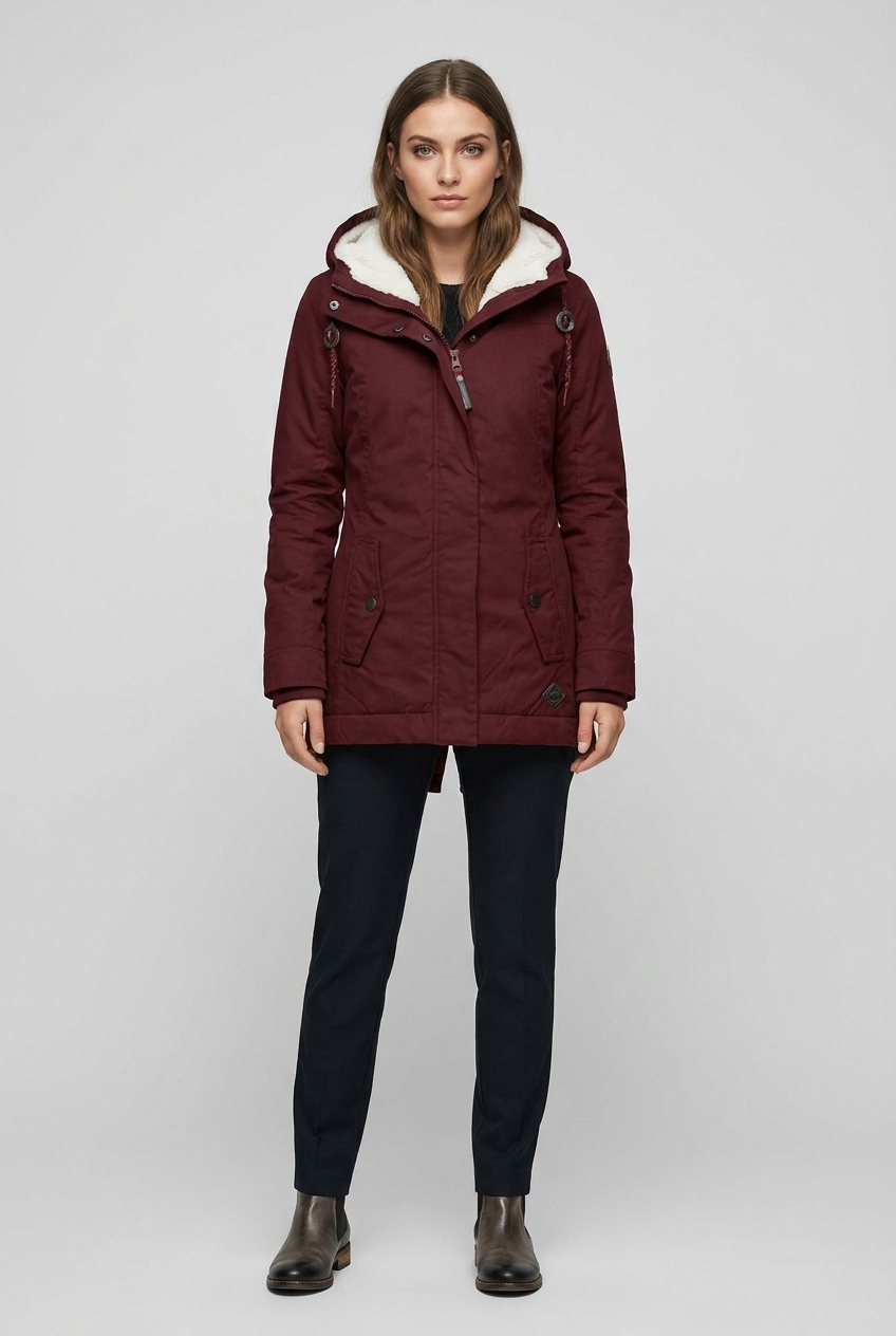 Axelle Beaumont | Women's Long Padded Winter Coat with Hood