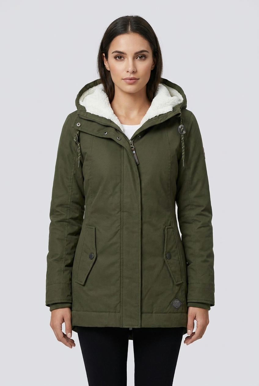 Axelle Beaumont | Women's Long Padded Winter Coat with Hood