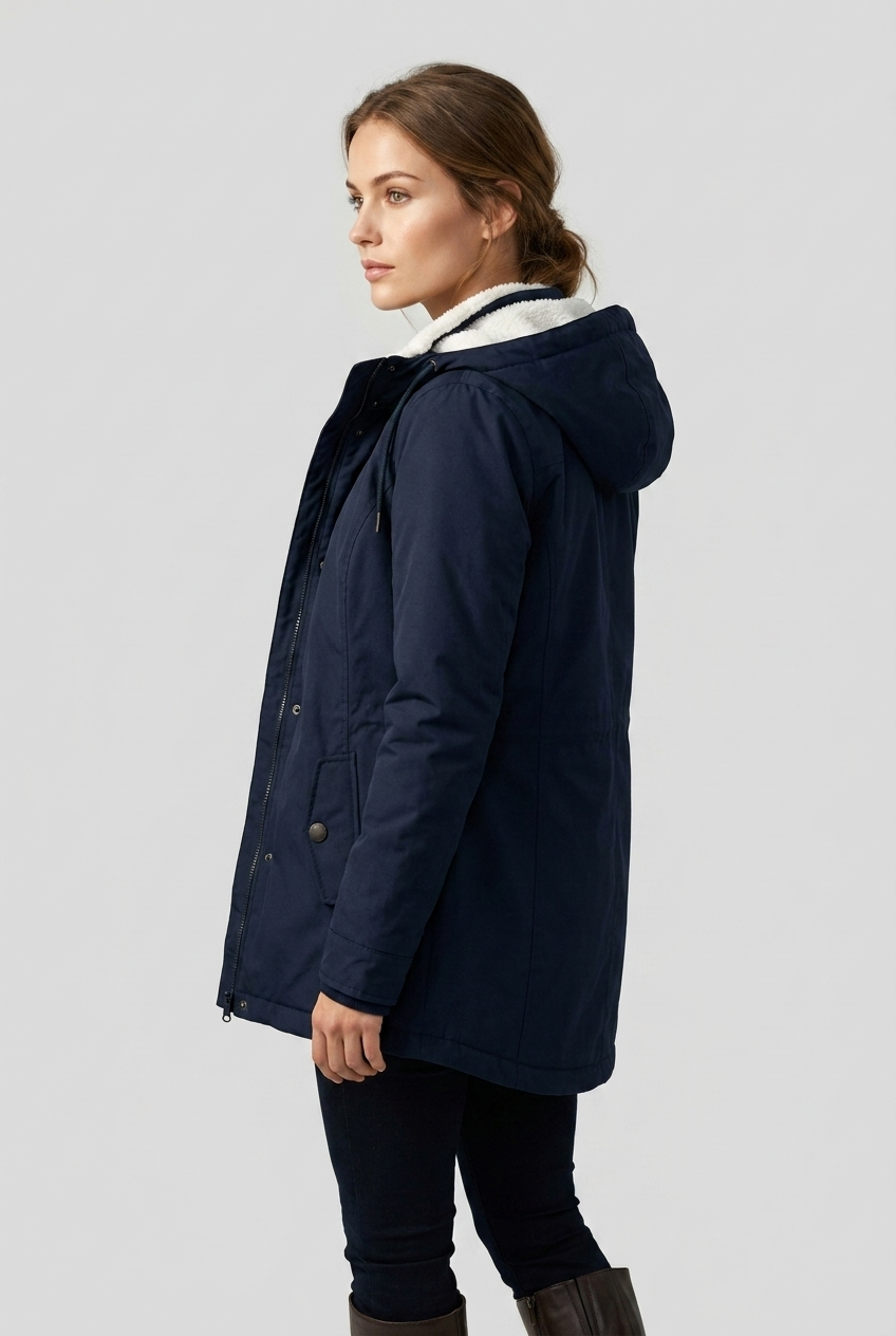 Axelle Beaumont | Women's Long Padded Winter Coat with Hood