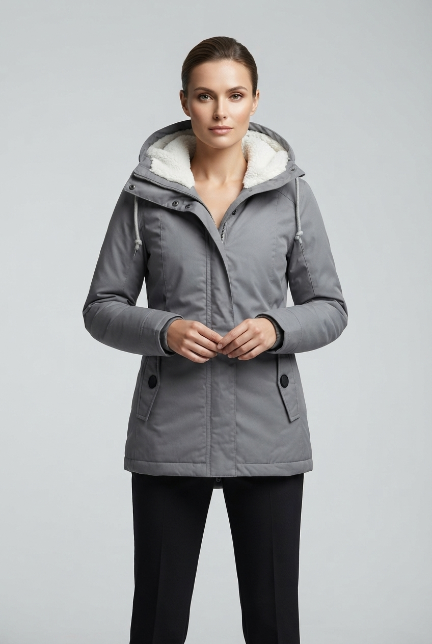 Axelle Beaumont | Women's Long Padded Winter Coat with Hood