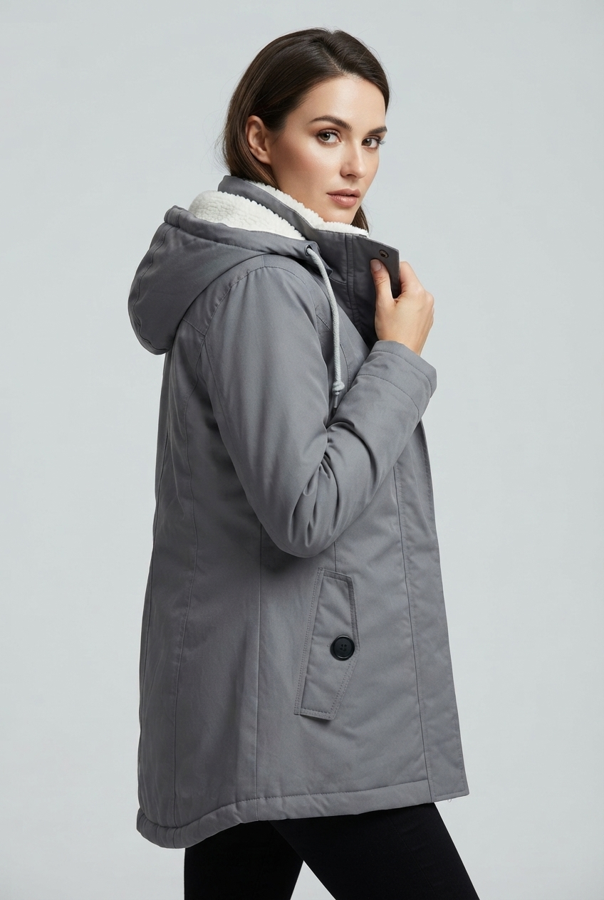 Axelle Beaumont | Women's Long Padded Winter Coat with Hood