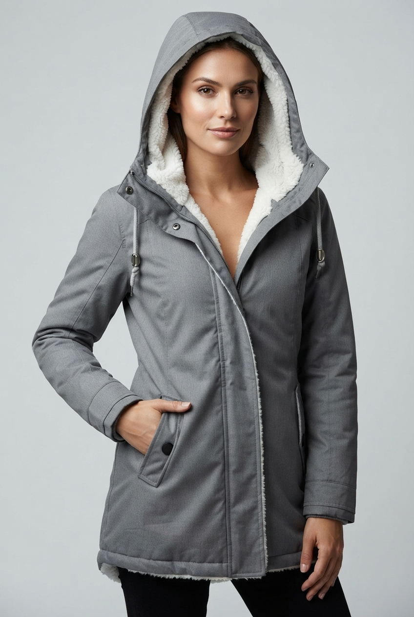 Axelle Beaumont | Women's Long Padded Winter Coat with Hood