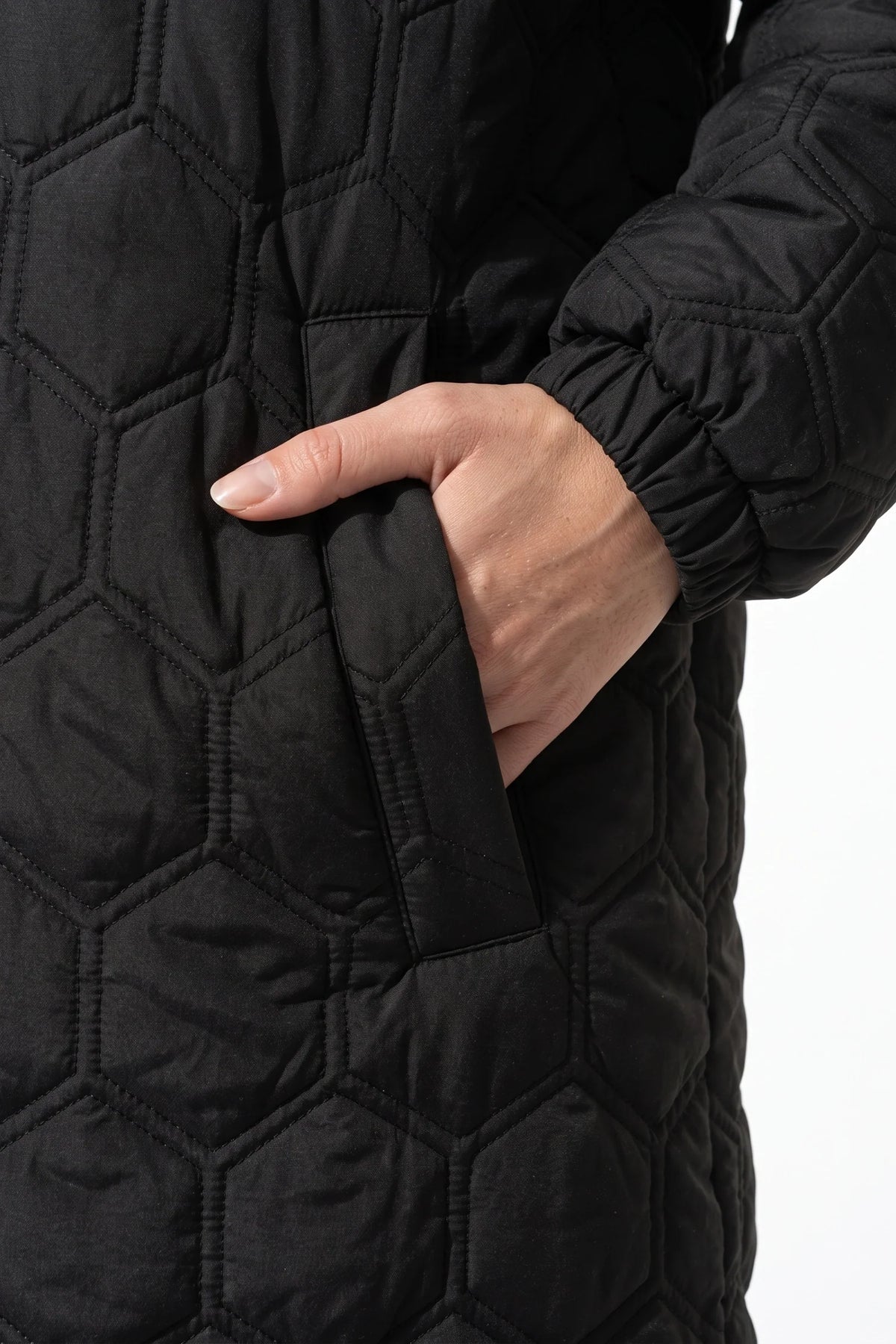 Margaux Chevalier | Women’s Winter Warm Longline Quilted Puffer Coat with Hood and Full Zip Front