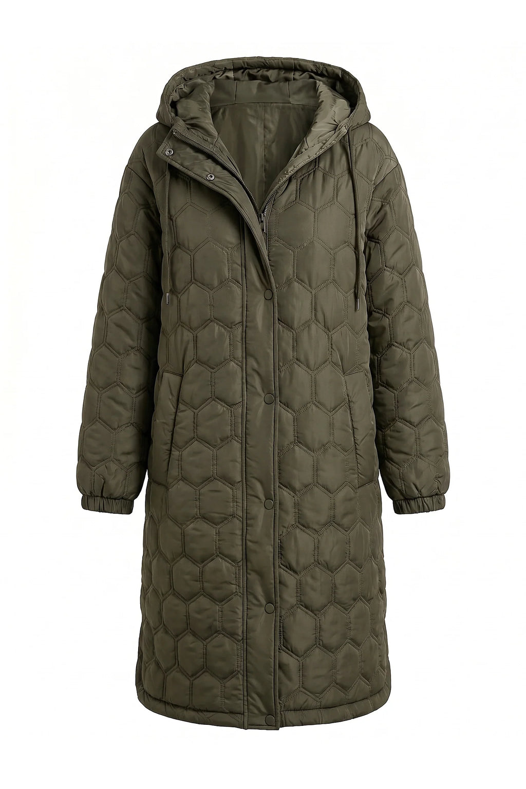 Margaux Chevalier | Women’s Winter Warm Longline Quilted Puffer Coat with Hood and Full Zip Front