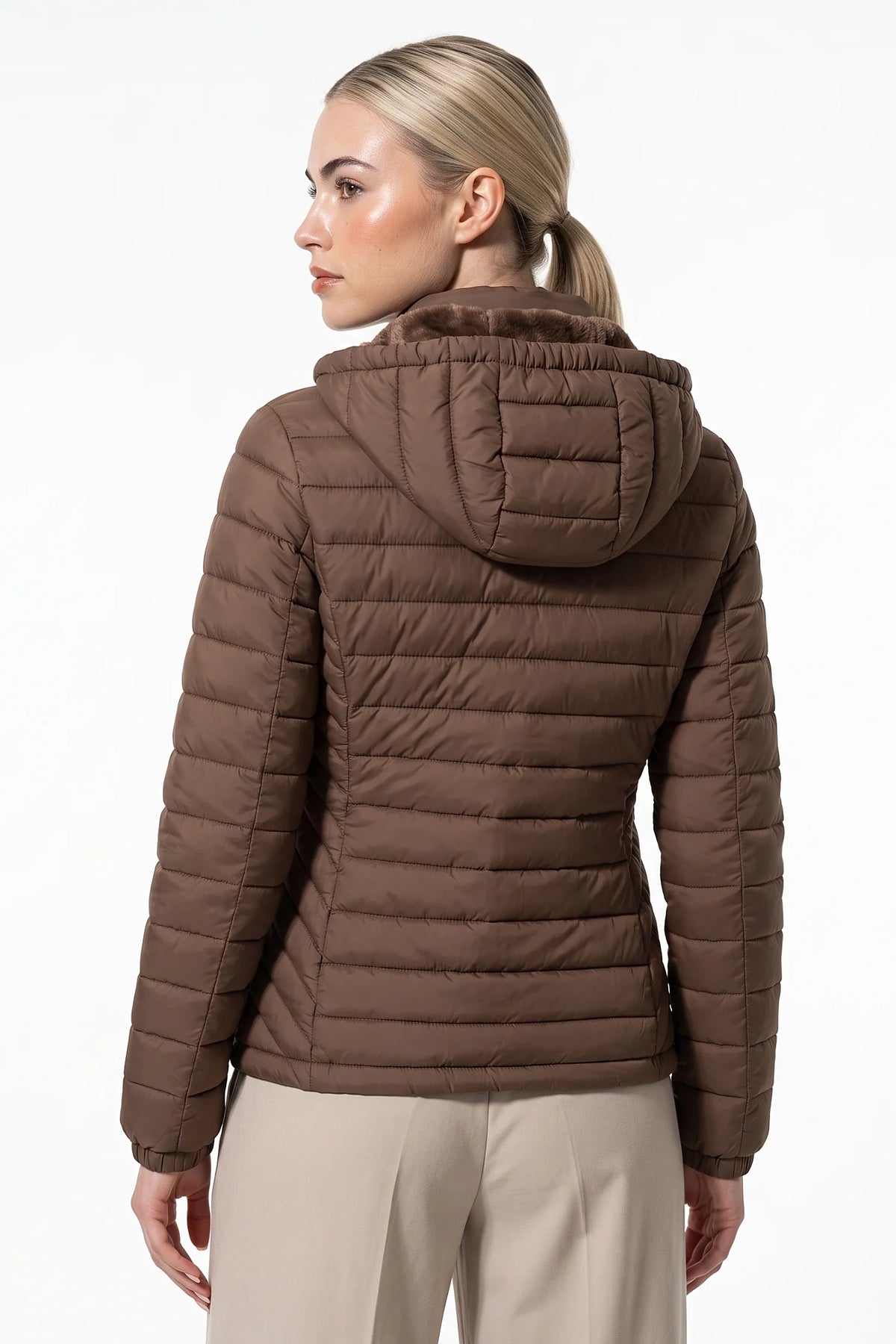 Victoire Tanguy | Women's Fleece Lined Warm Hooded Puffer Jacket