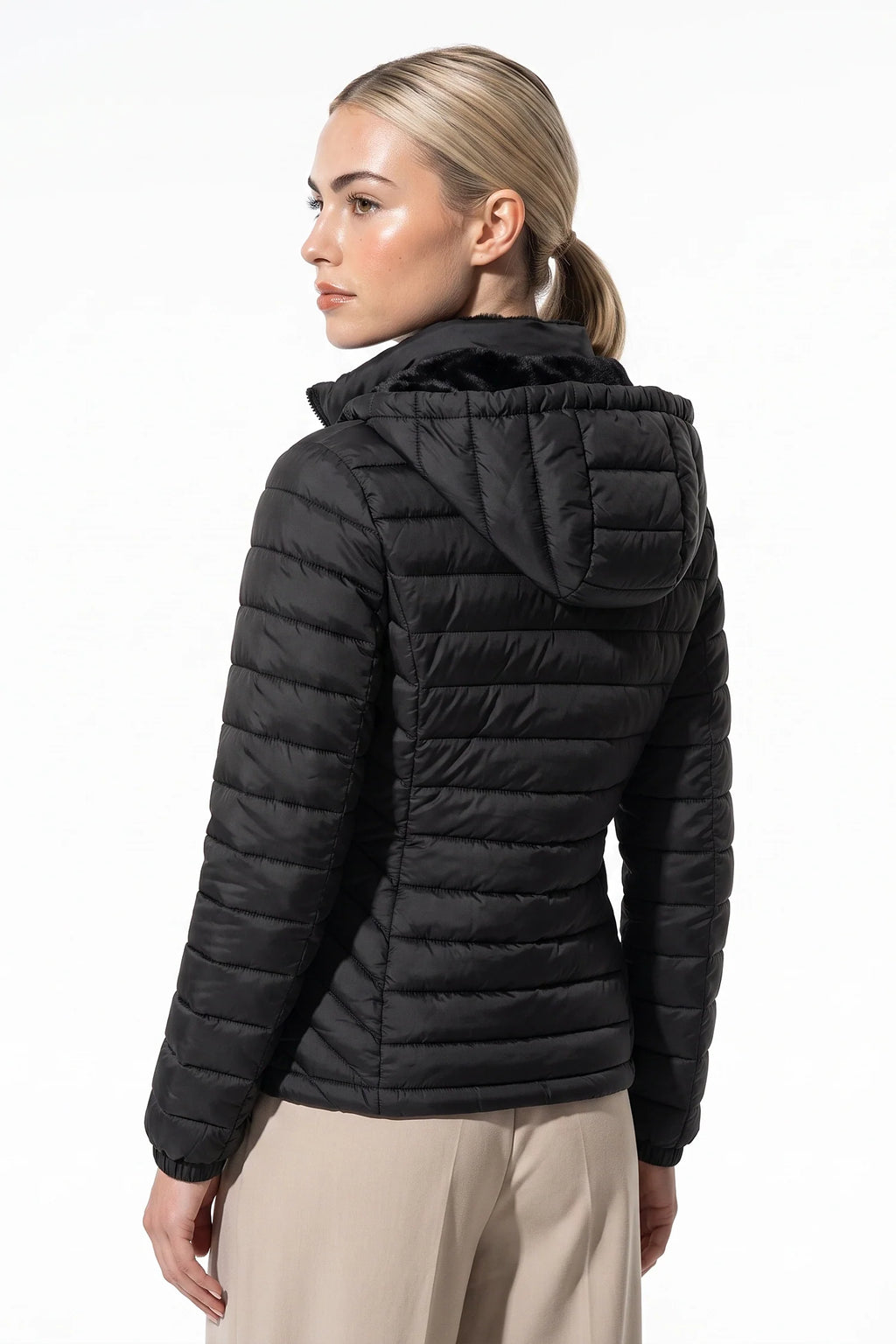 Victoire Tanguy | Women's Fleece Lined Warm Hooded Puffer Jacket