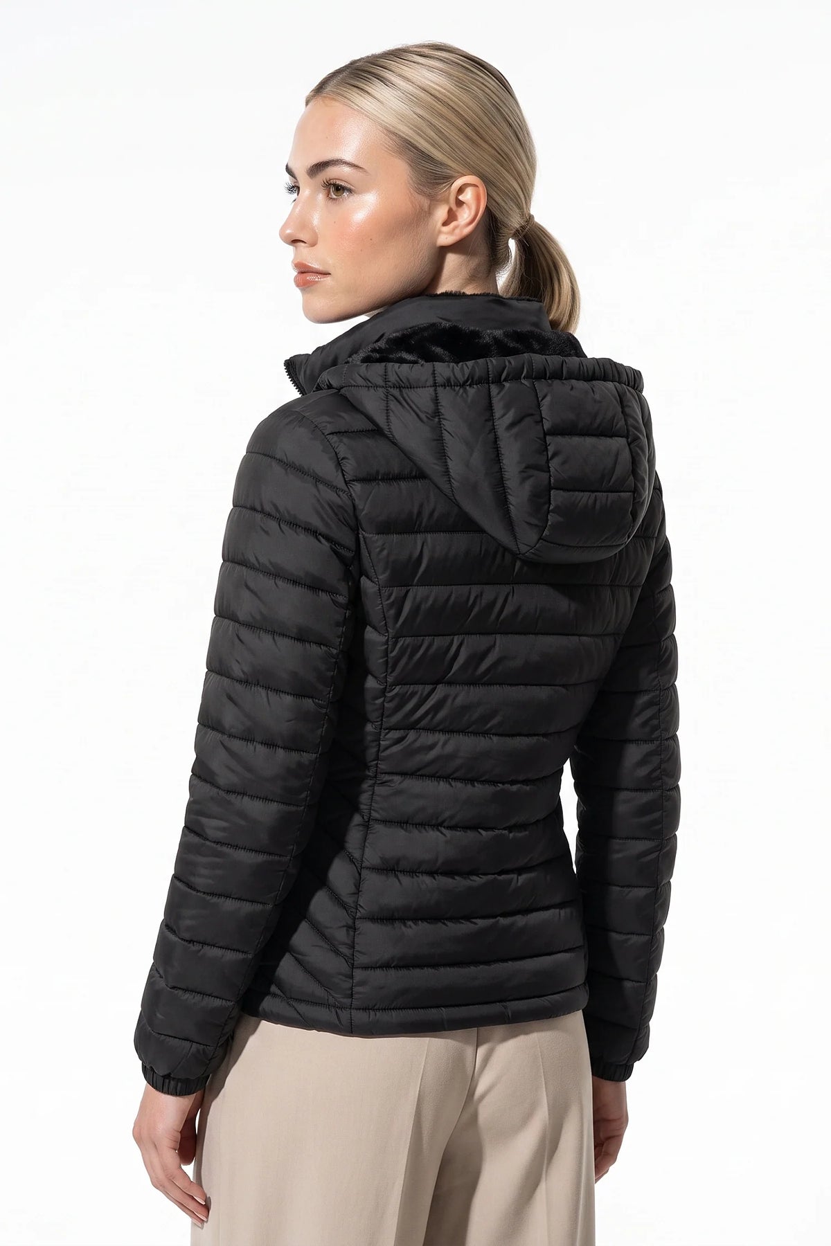 Victoire Tanguy | Women's Fleece Lined Warm Hooded Puffer Jacket
