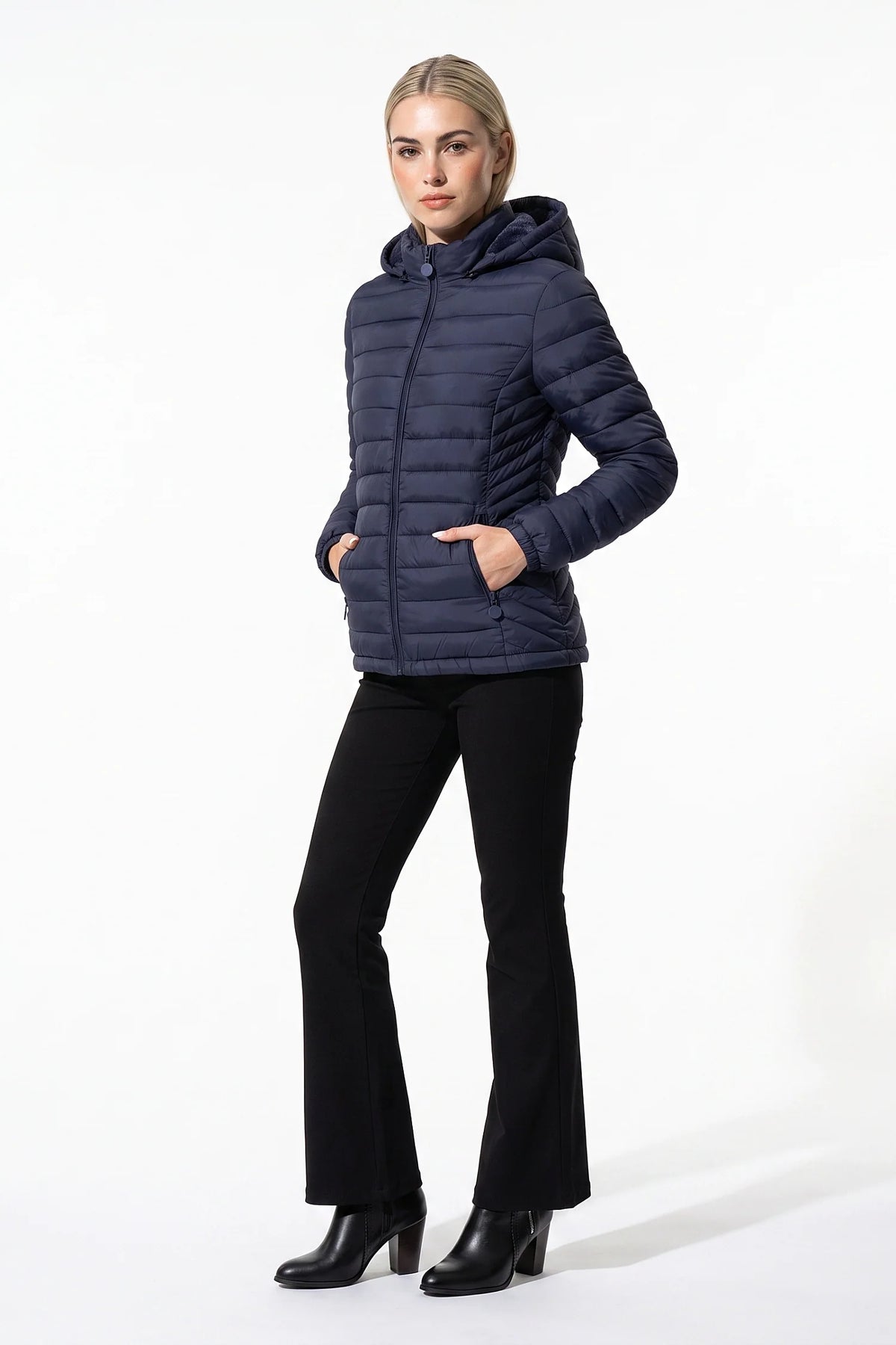 Victoire Tanguy | Women's Fleece Lined Warm Hooded Puffer Jacket