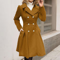 Maud Évreux | Women's Double-Breasted Flared Longline Wool-Blend Coat
