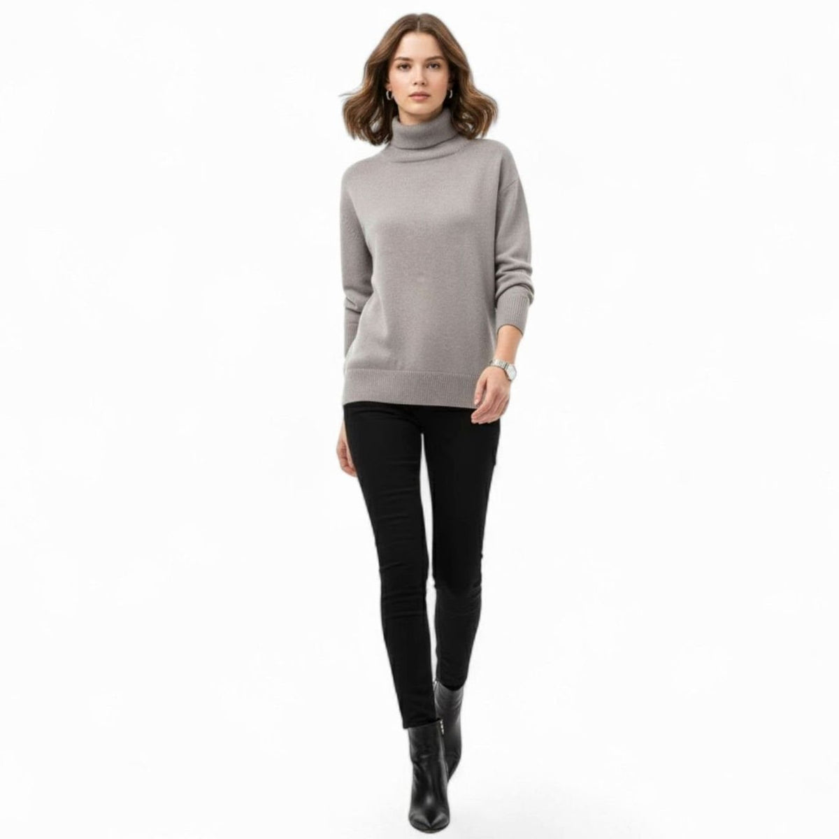 Cléo Sorel | Women's Oversized Chunky Turtleneck Knit Sweater