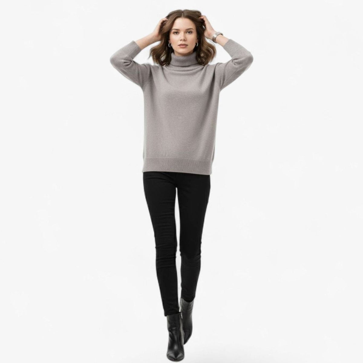 Cléo Sorel | Women's Oversized Chunky Turtleneck Knit Sweater