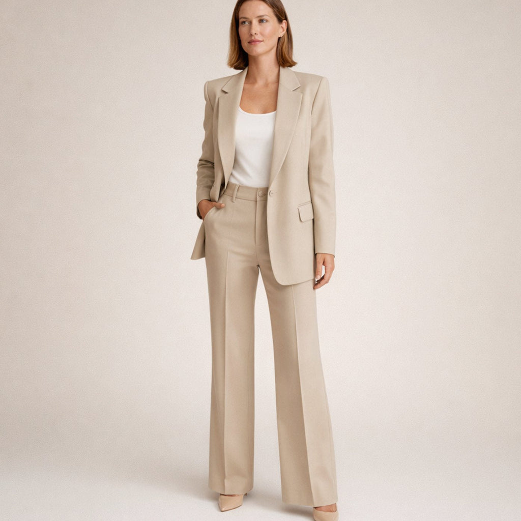 Claire Avray | Women's Wide-Leg Flared Tailored Two-Piece Trouser Suit