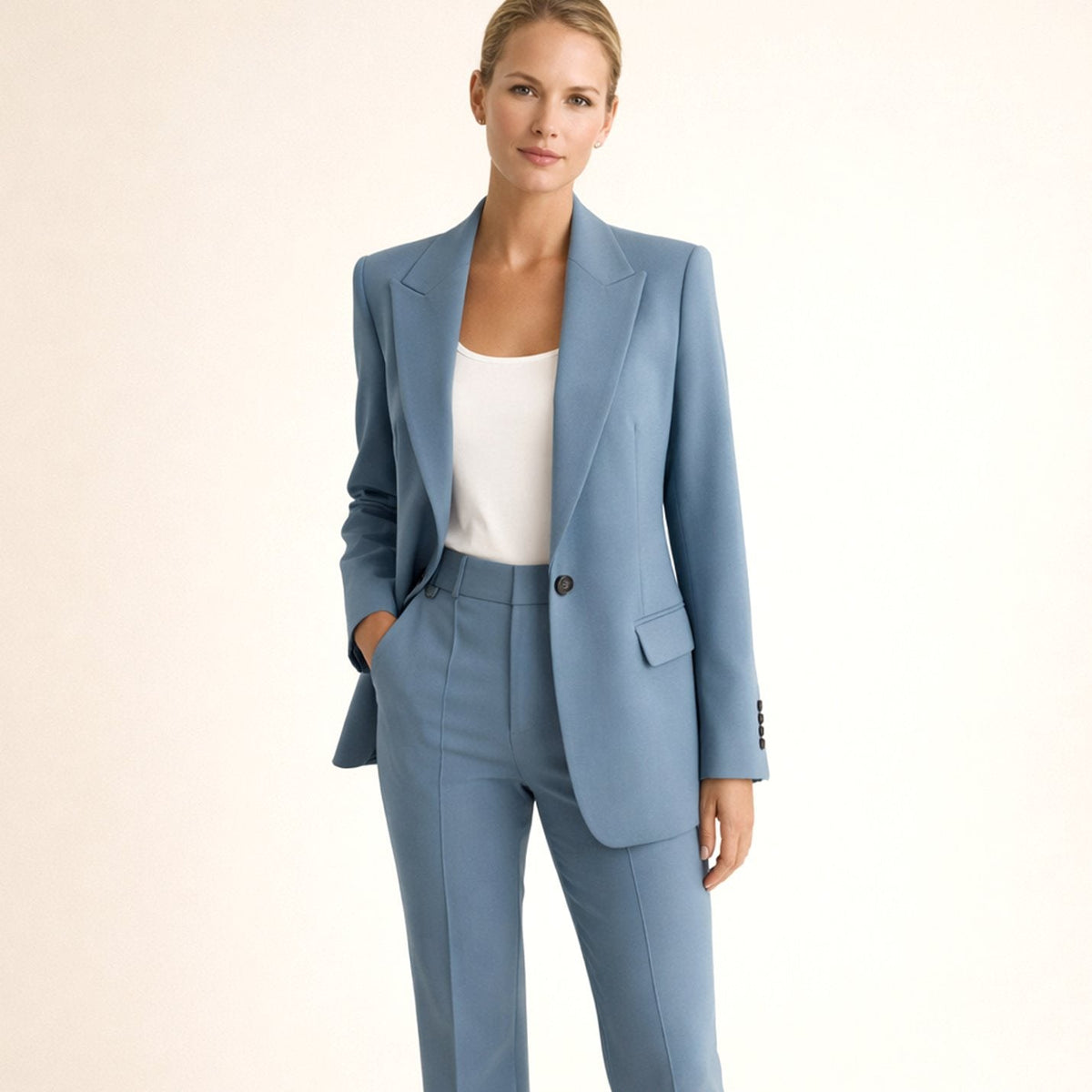 Claire Avray | Women's Wide-Leg Flared Tailored Two-Piece Trouser Suit