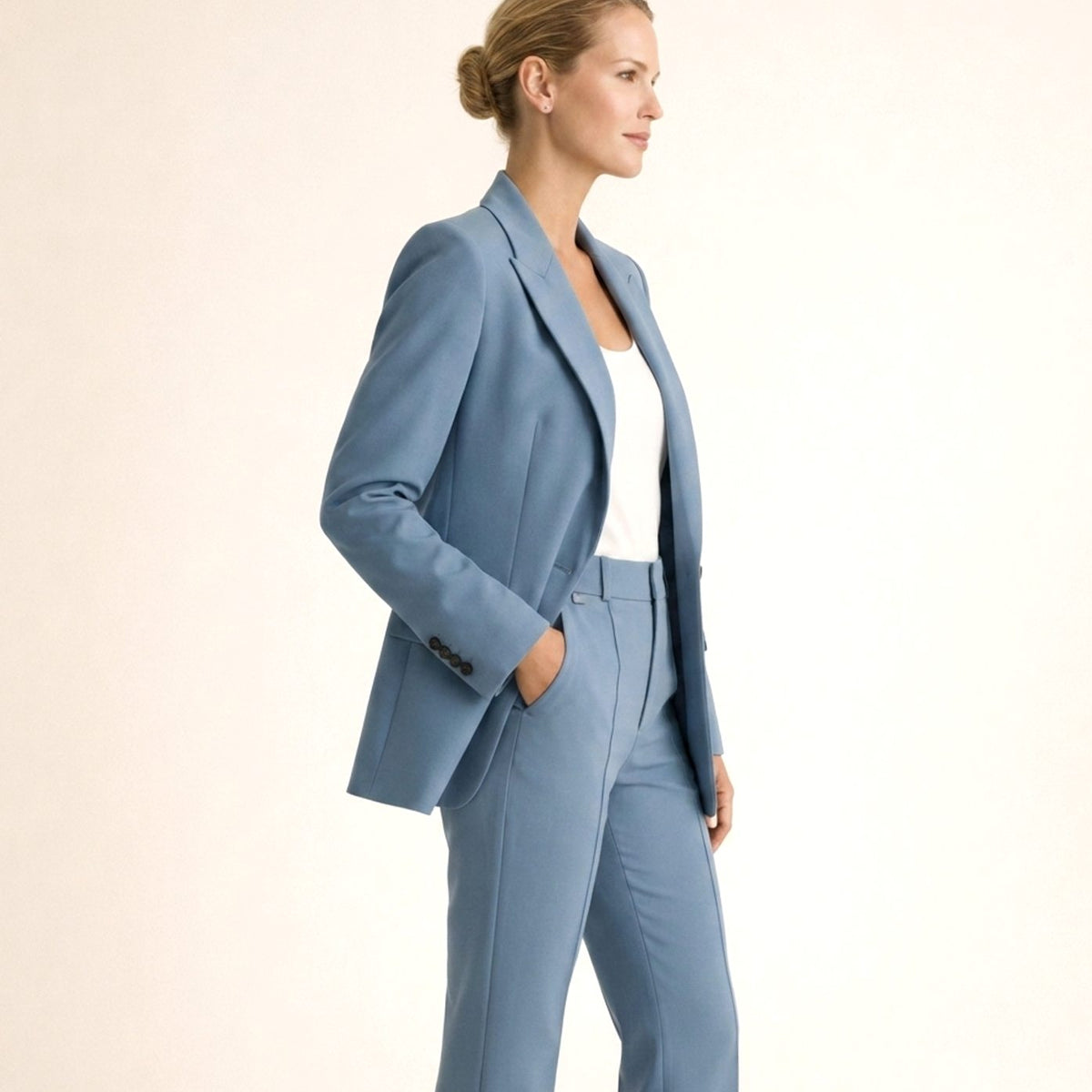 Claire Avray | Women's Wide-Leg Flared Tailored Two-Piece Trouser Suit