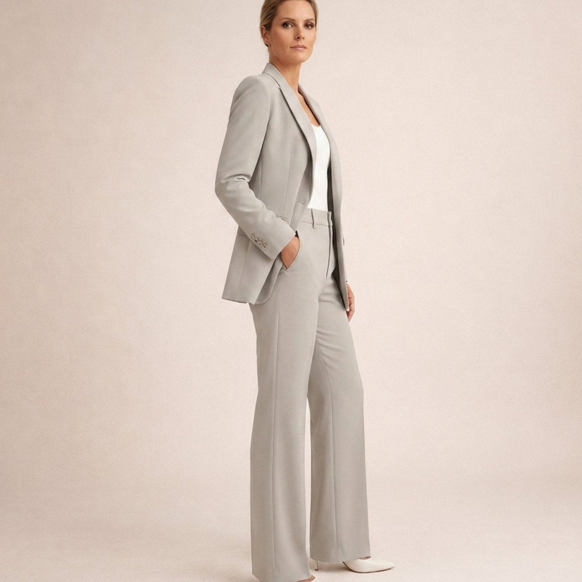 Claire Avray | Women's Wide-Leg Flared Tailored Two-Piece Trouser Suit