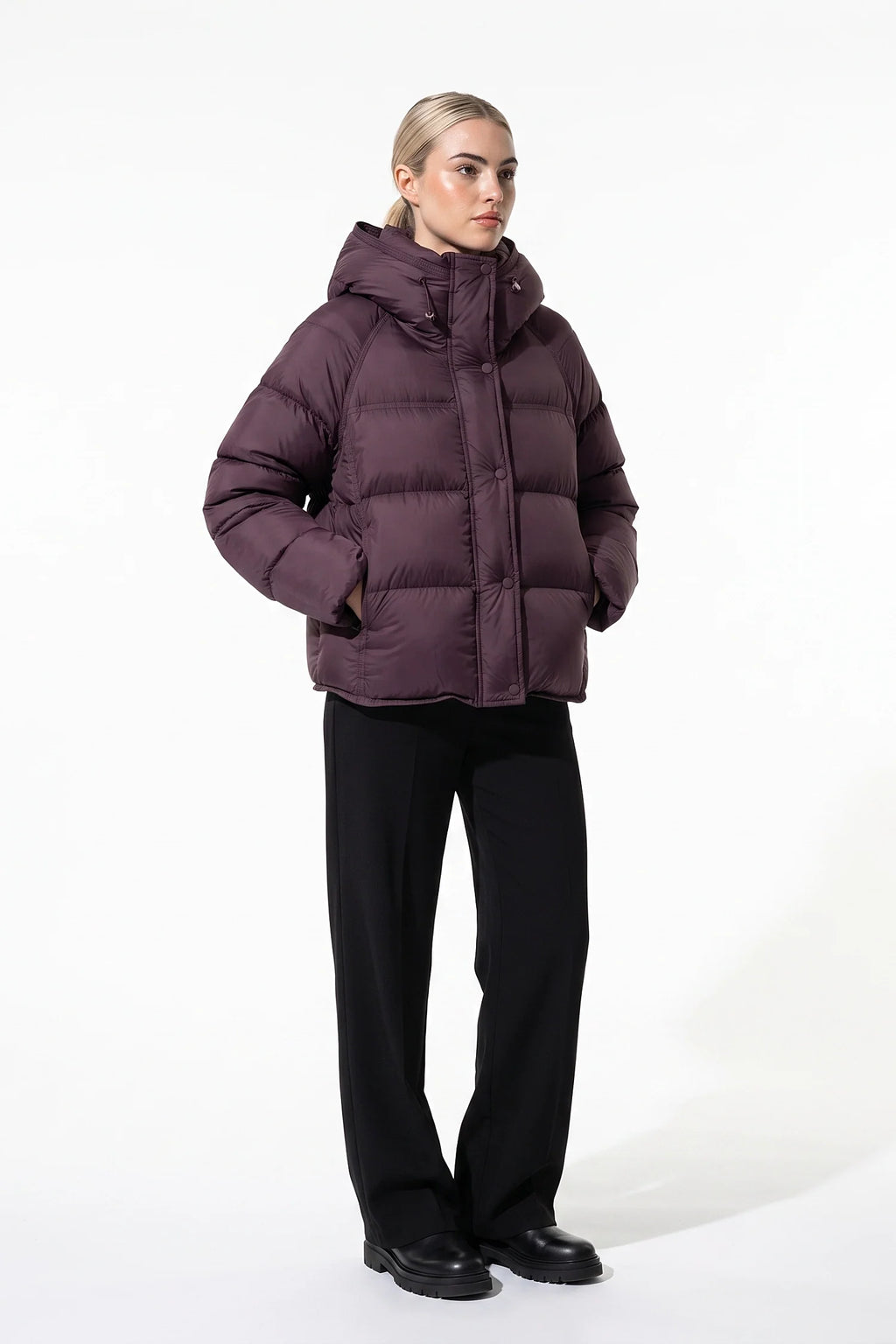 Coline Coulomb | Women’s Winter Warm Hooded Puffer Jacket with Relaxed Cropped Fit