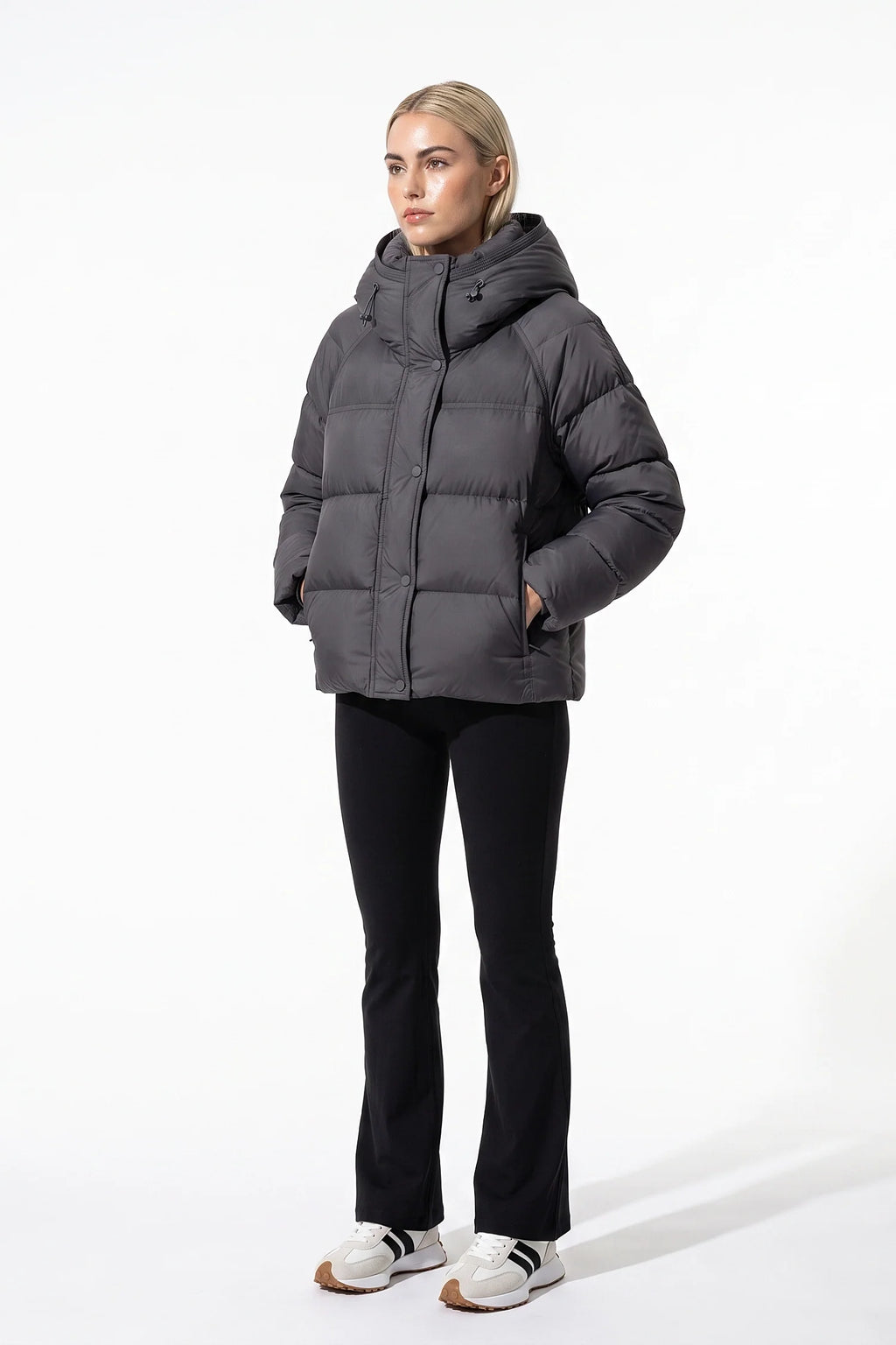 Coline Coulomb | Women’s Winter Warm Hooded Puffer Jacket with Relaxed Cropped Fit