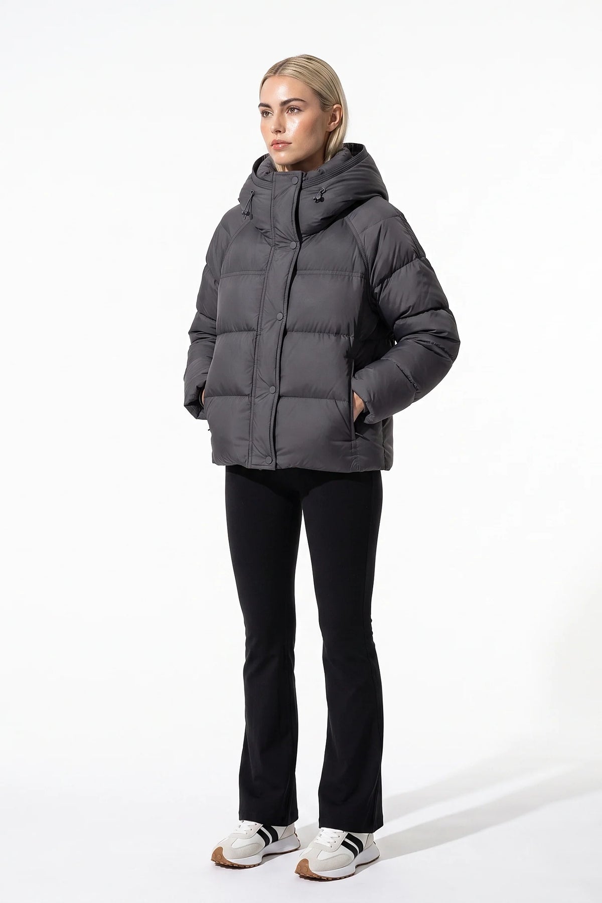 Coline Coulomb | Women’s Winter Warm Hooded Puffer Jacket with Relaxed Cropped Fit