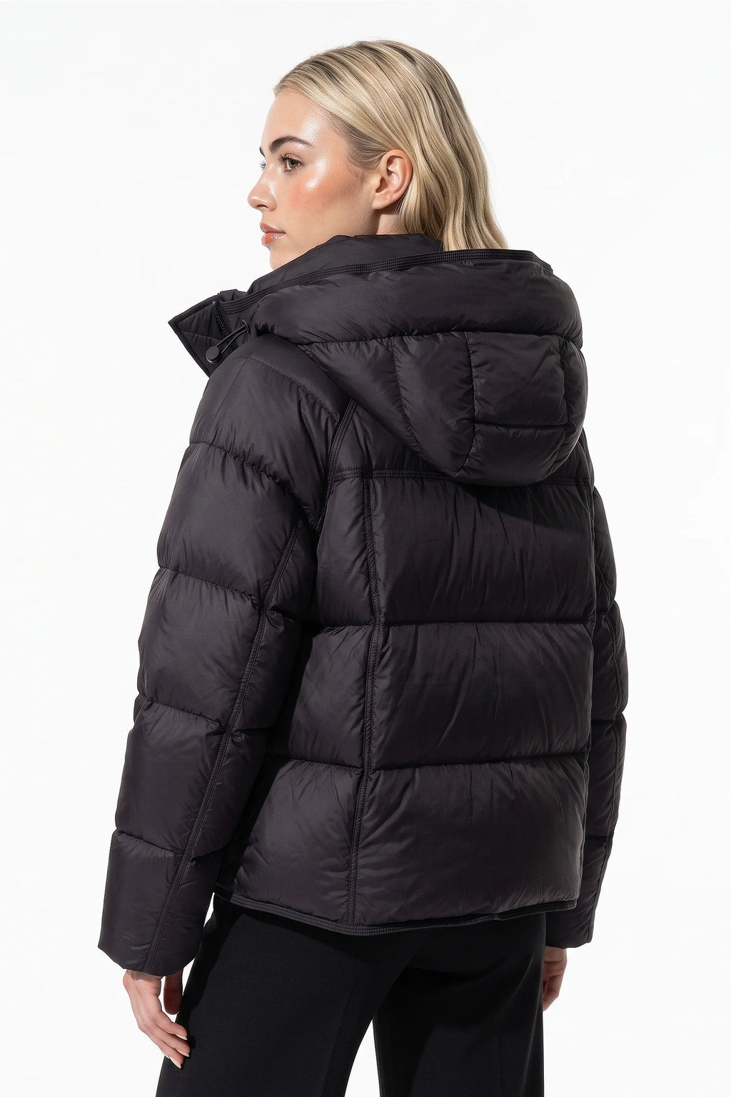 Coline Coulomb | Women’s Winter Warm Hooded Puffer Jacket with Relaxed Cropped Fit