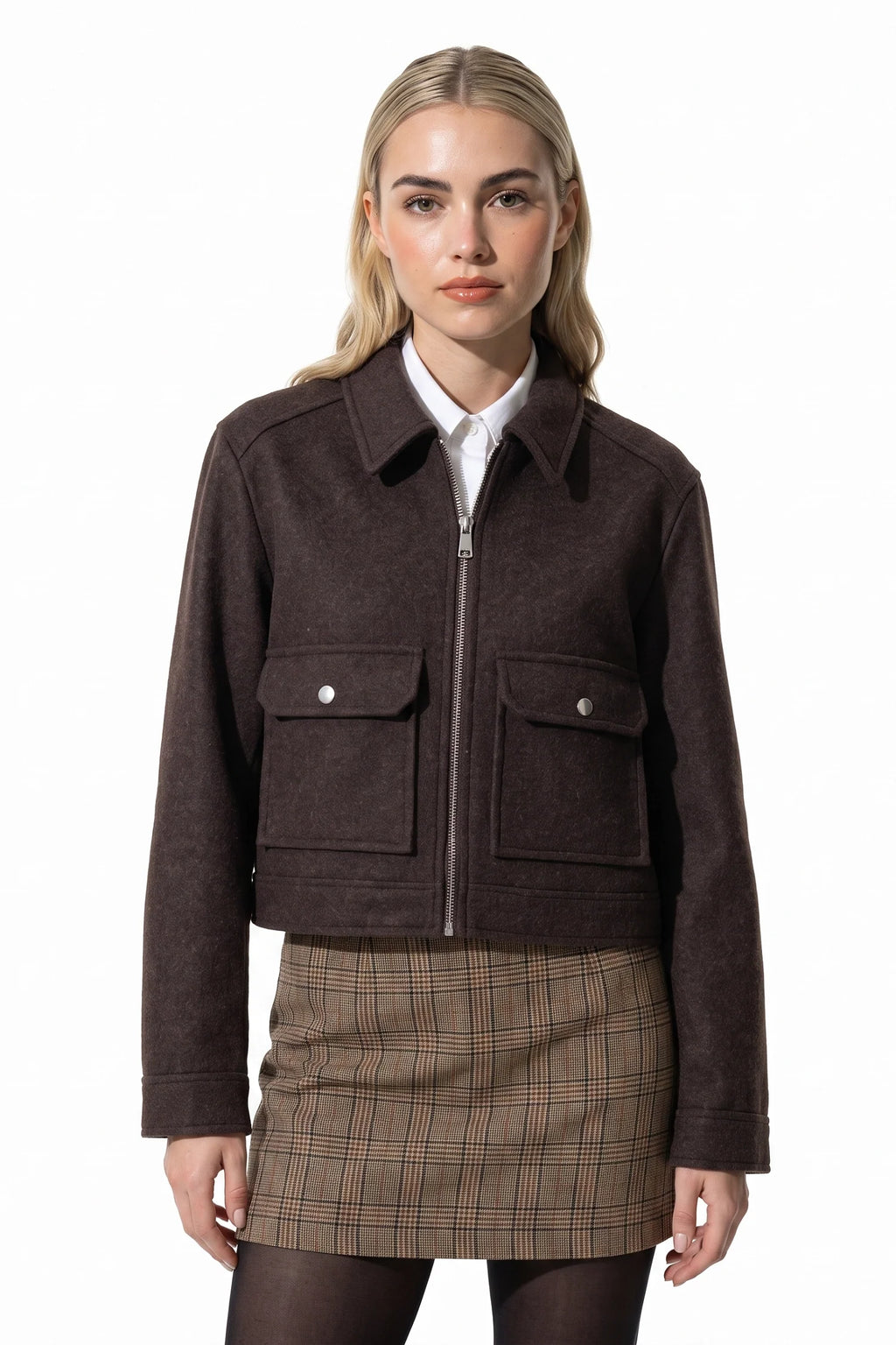 Clara Robert | Women's Winter Versatile Cropped Jacket with Zip Up