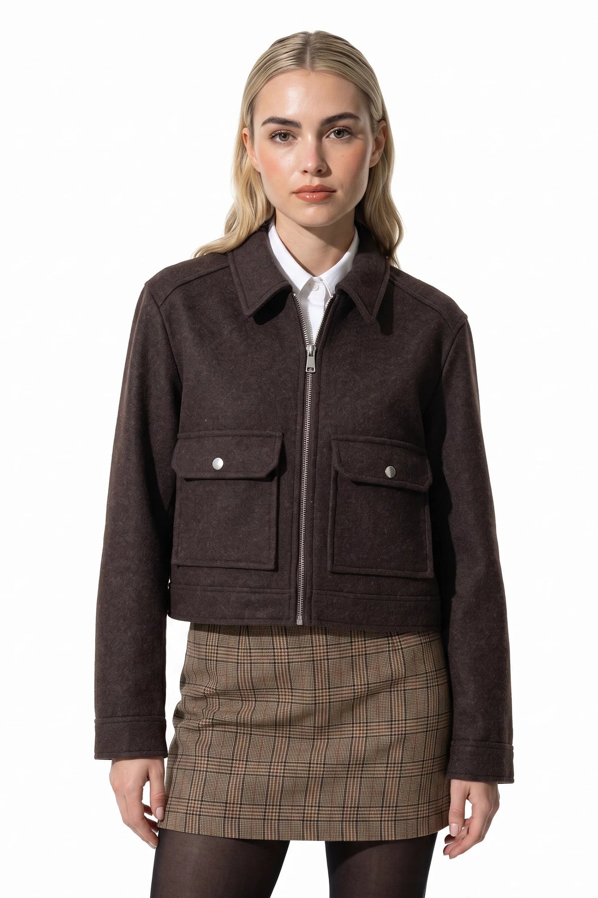 Clara Robert | Women's Winter Versatile Cropped Jacket with Zip Up
