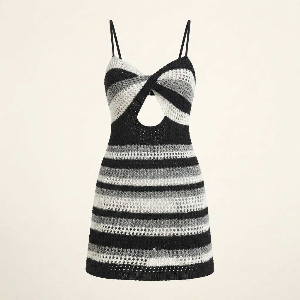 Gaia Lombardi | Crochet Knit Mini Cocktail Dress For Women
